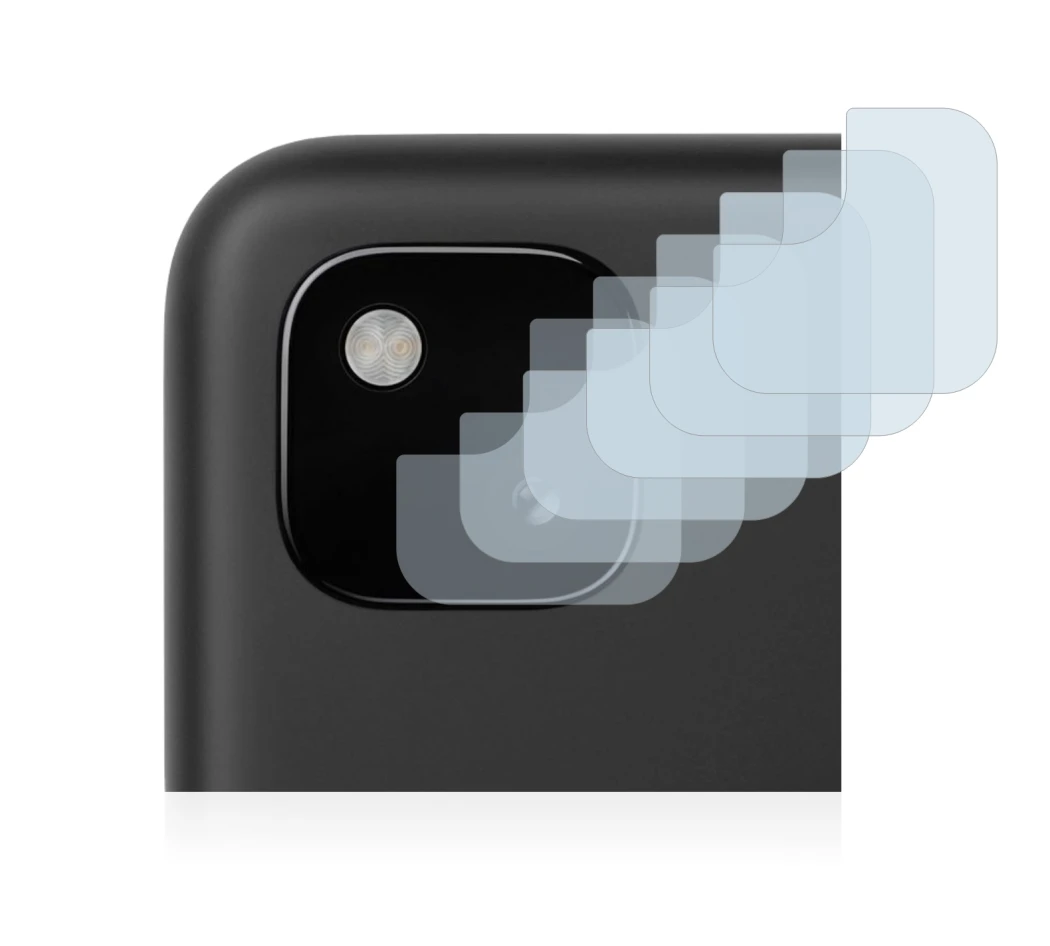 Image of the device Google Pixel 4a (ONLY Camera Lens) with a wide variety of screen protectors.