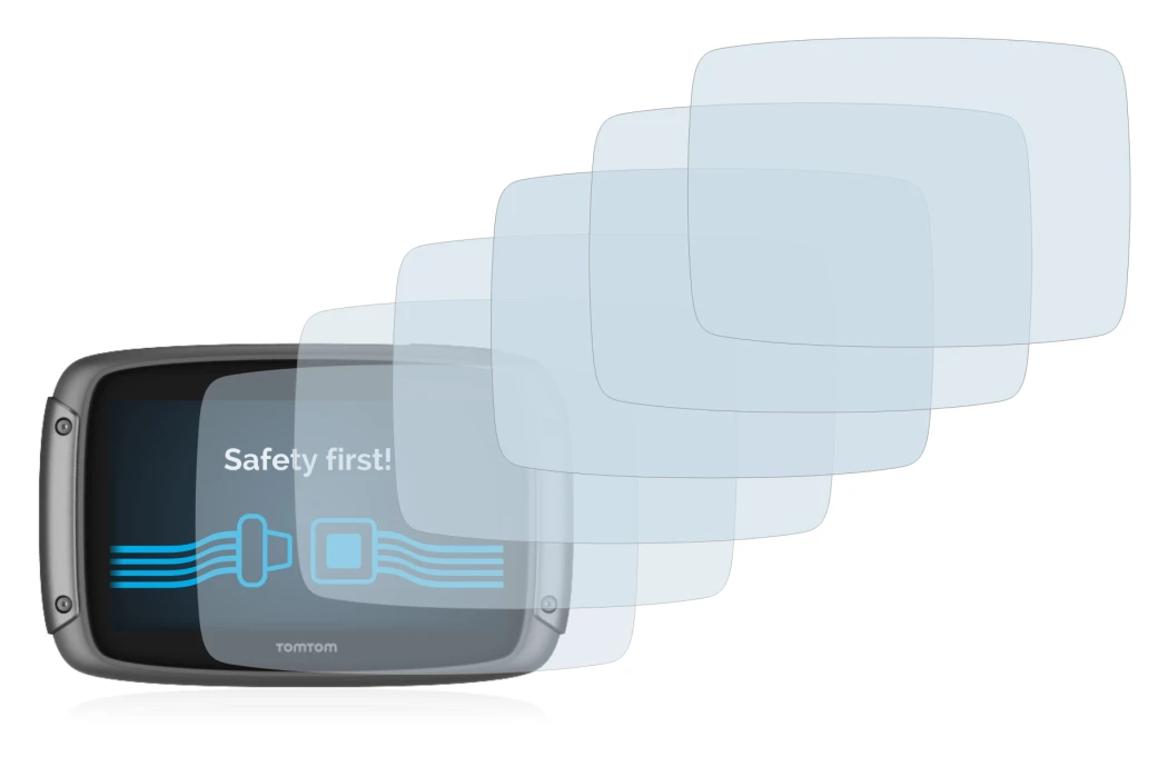Image of the device TomTom Rider 50 with a wide variety of screen protectors.