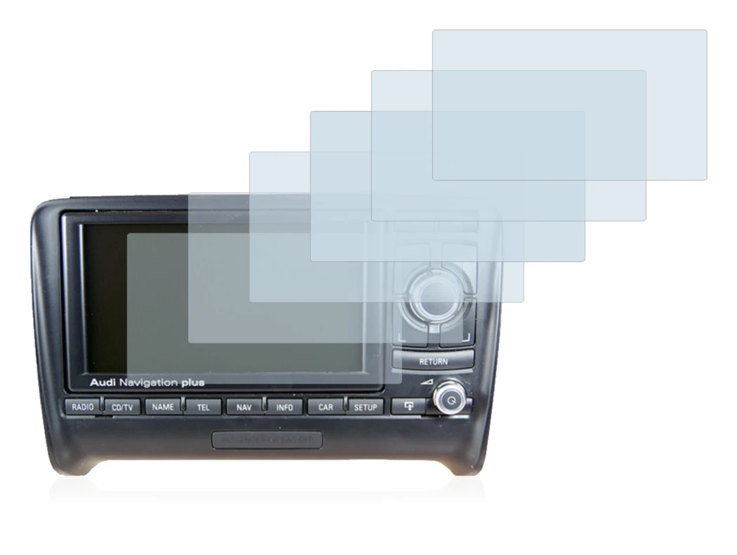 Image of the device Audi A3 8P 2004-2012 RNS-E with a wide variety of screen protectors.