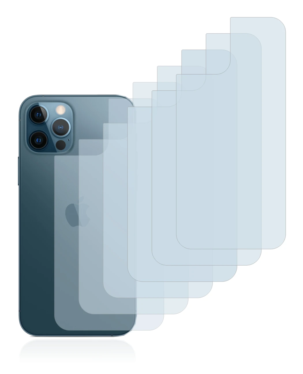 Image of the device Apple iPhone 12 Pro (Back) with a wide variety of screen protectors.