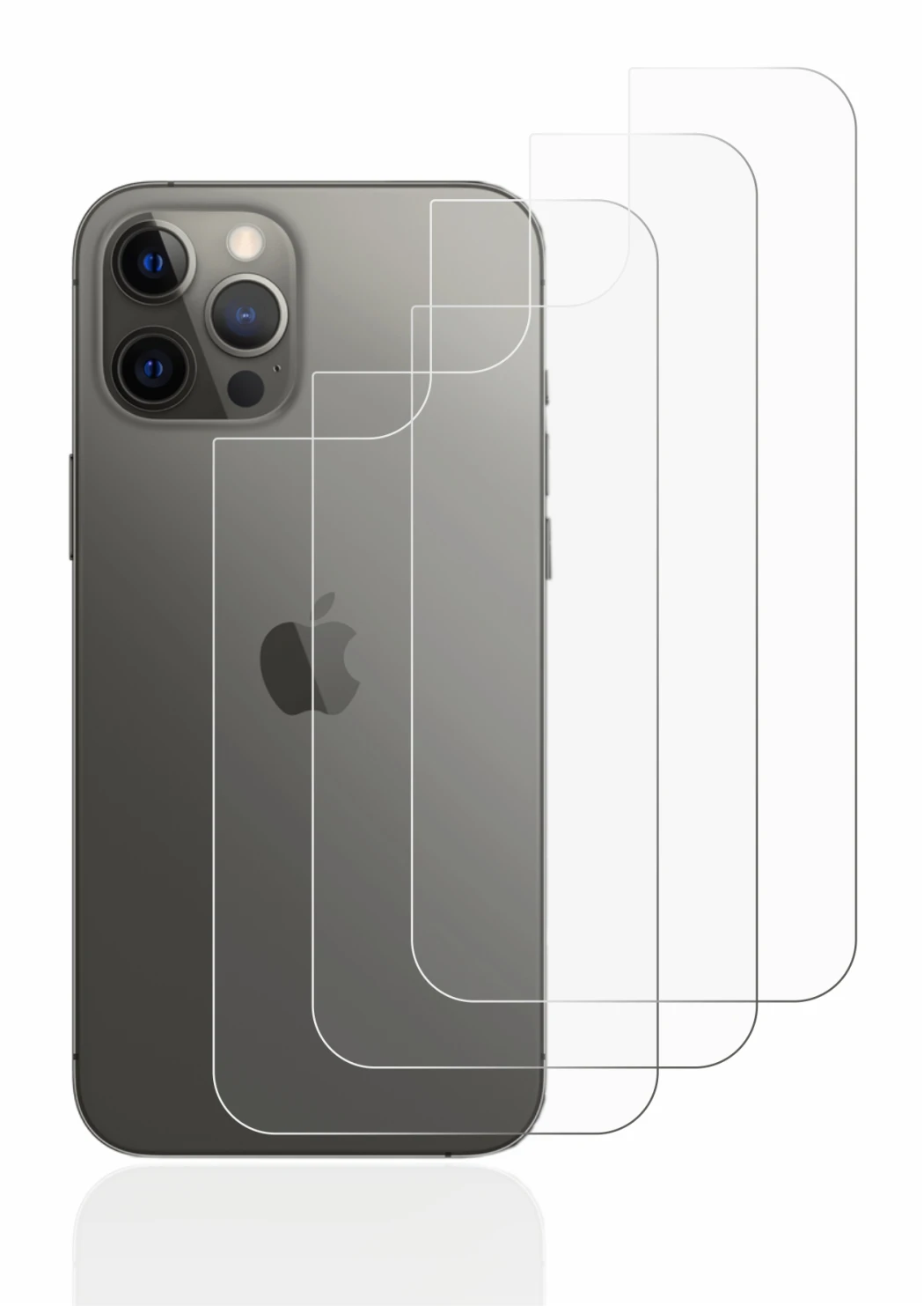 Image of the device Apple iPhone 12 Pro Max (Back) with a wide variety of screen protectors.