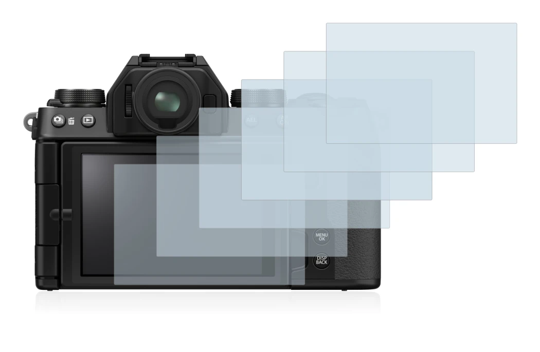 Image of the device Fujifilm X-S10 with a wide variety of screen protectors.