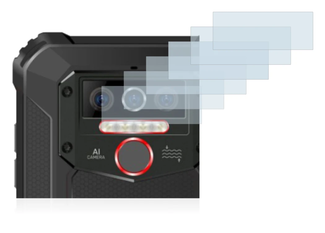 Image of the device Oukitel WP5 Pro (ONLY Camera Lens) with a wide variety of screen protectors.