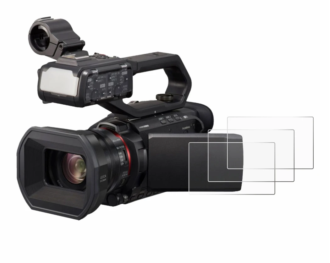 Image of the device Panasonic HC-X1500 with a wide variety of screen protectors.