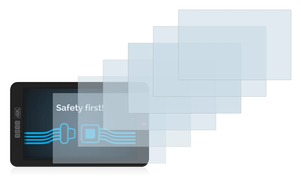 Image of the device Osee G7 with a wide variety of screen protectors.
