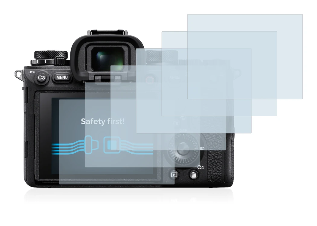 Image of the device Sony Alpha 1 with a wide variety of screen protectors.