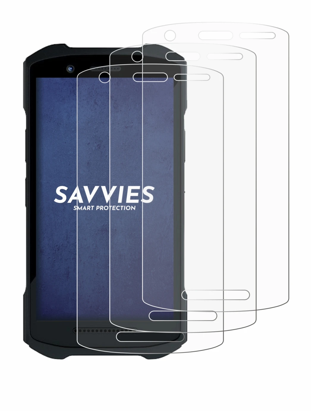 Image of the device Zebra TC26 with a wide variety of screen protectors.