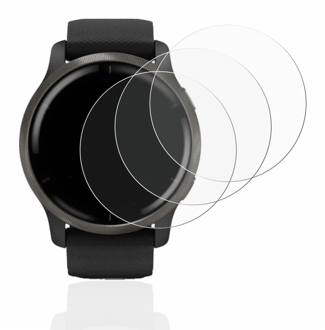 Image of the device Garmin Venu 2 with a wide variety of screen protectors.
