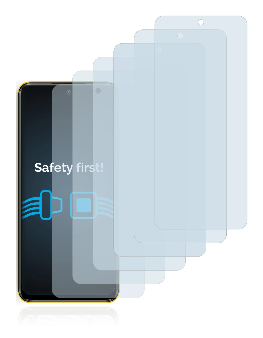 Image of the device Xiaomi Poco M3 Pro 5G with a wide variety of screen protectors.