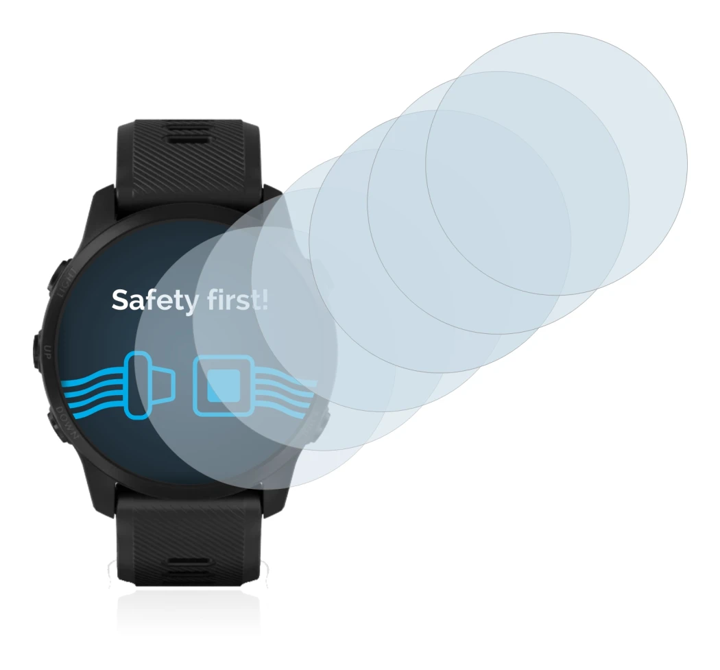 Image of the device Garmin Forerunner 945 LTE with a wide variety of screen protectors.