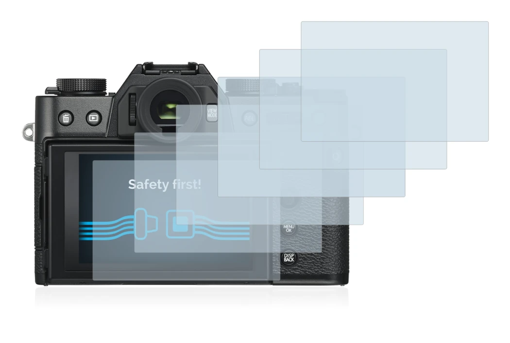 Image of the device Fujifilm X-T30 ll with a wide variety of screen protectors.