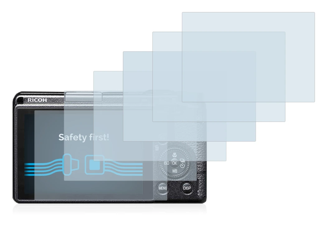 Image of the device Ricoh GR IIIx with a wide variety of screen protectors.