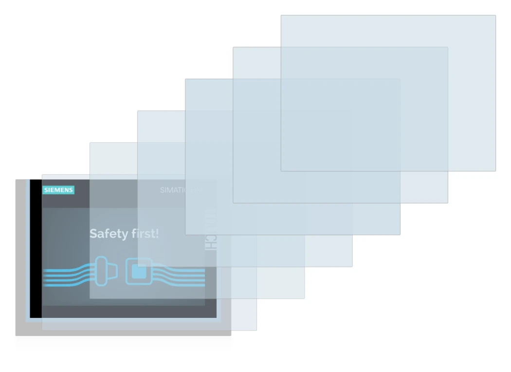 Image of the device Siemens Simatic HMI TP700 Comfort with a wide variety of screen protectors.