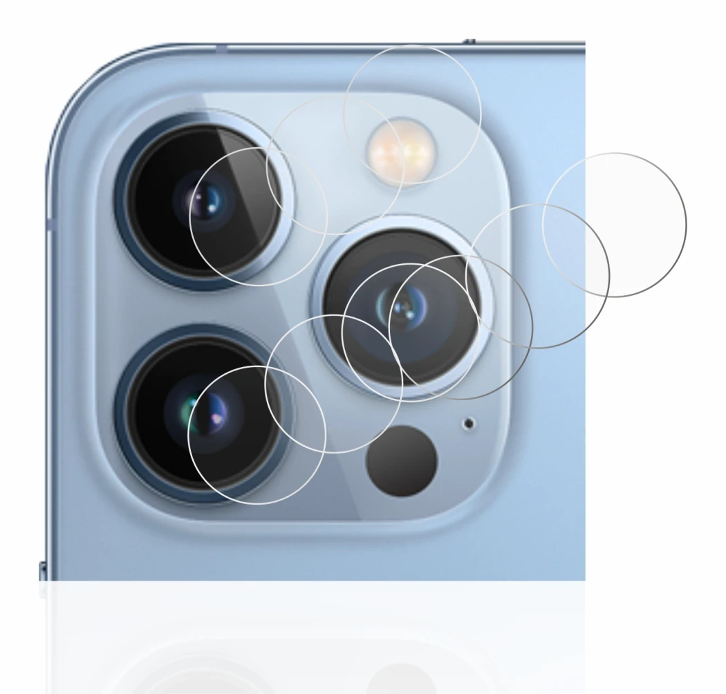 Image of the device Apple iPhone 13 Pro Max (ONLY Camera Lens) with a wide variety of screen protectors.