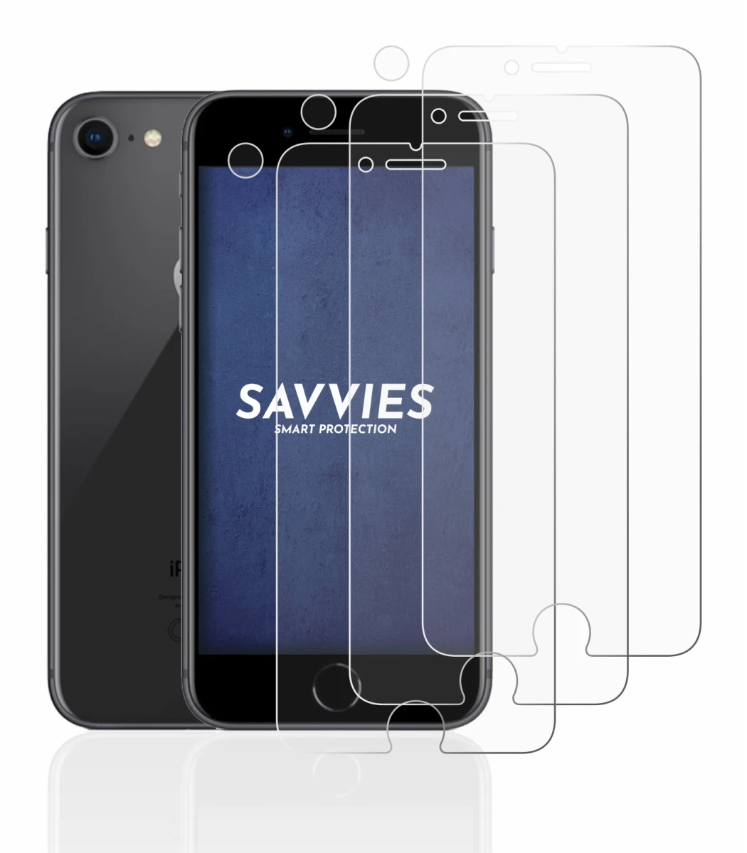 Image of the device Apple iPhone 8 (Front+Camera) with a wide variety of screen protectors.