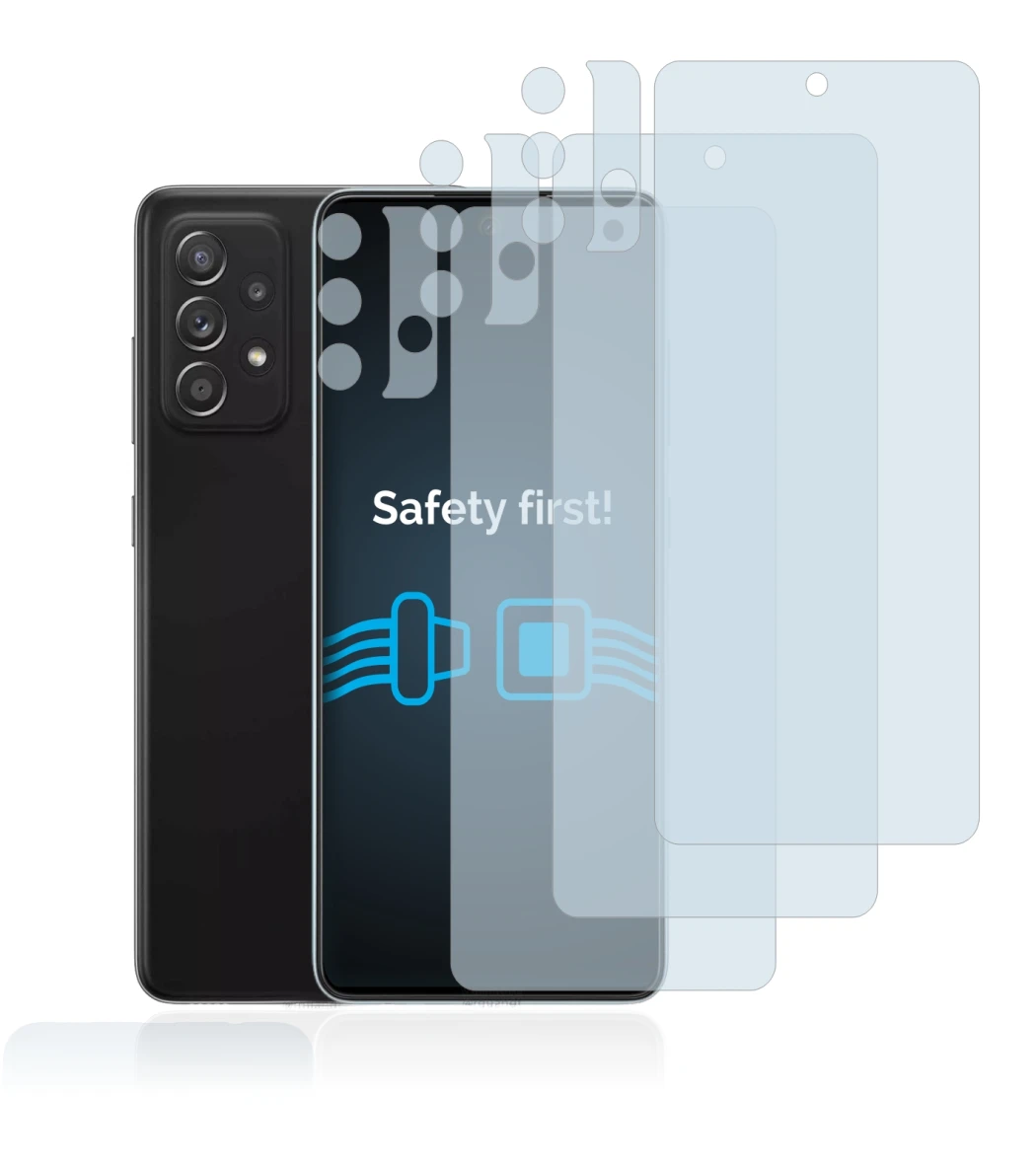 Image of the device Samsung Galaxy A52 5G (Front+Camera) with a wide variety of screen protectors.