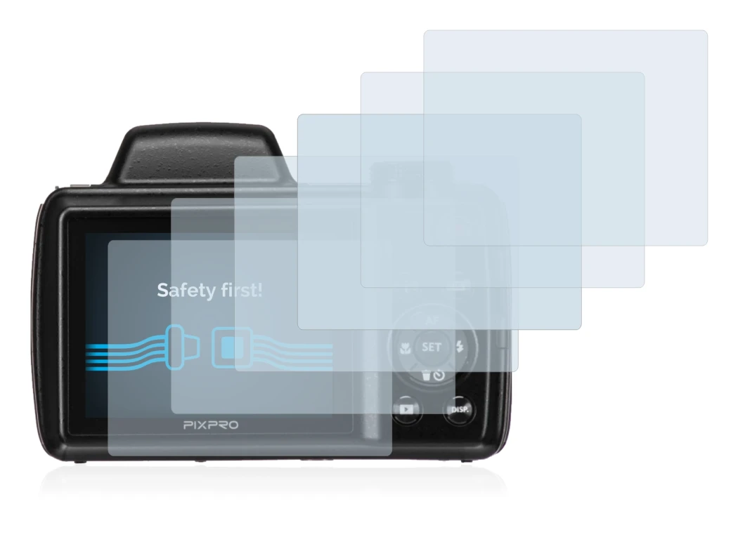 Image of the device Kodak Pixpro AZ525 with a wide variety of screen protectors.