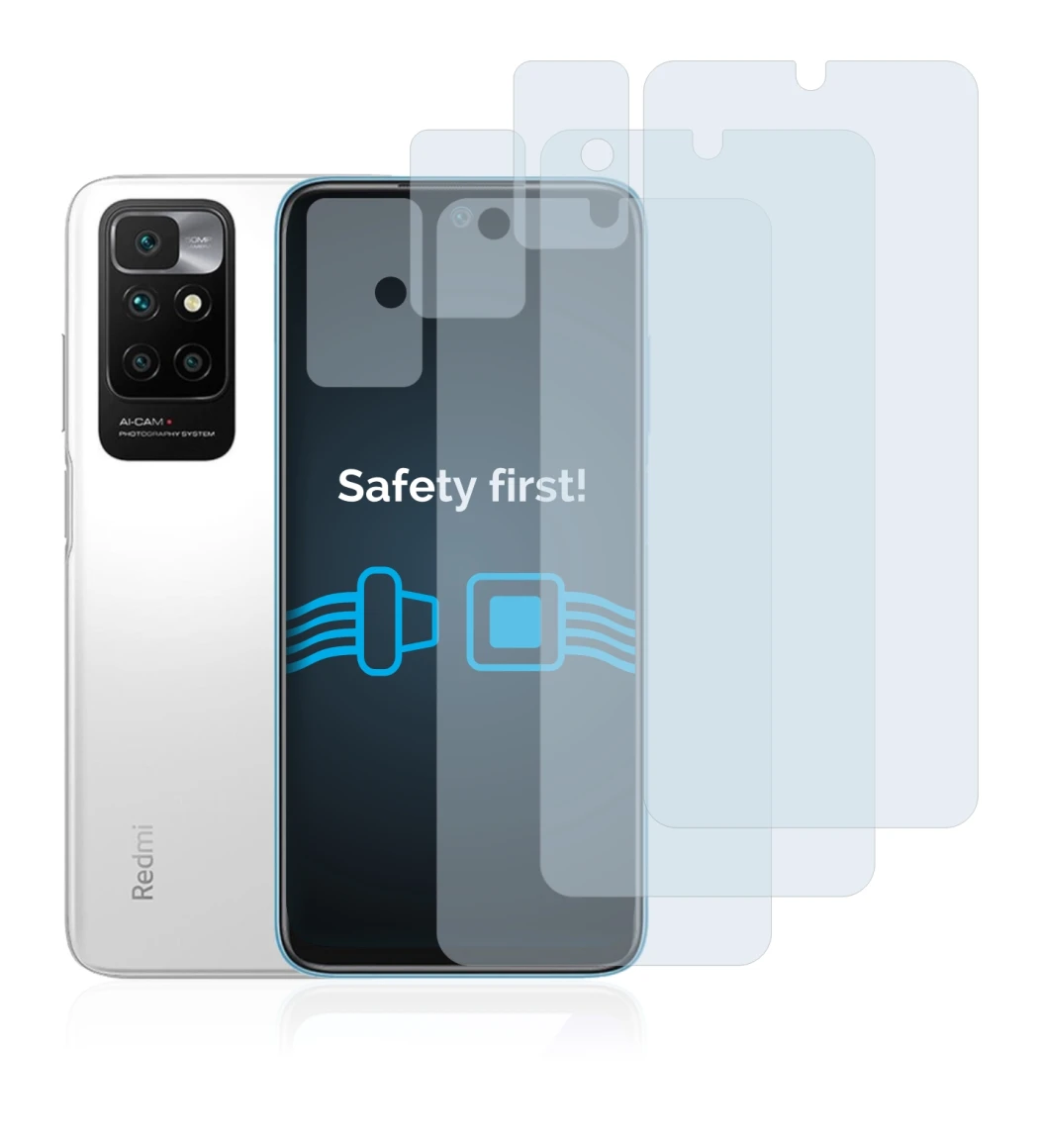 Image of the device Xiaomi Redmi 10 (Front+Camera) with a wide variety of screen protectors.