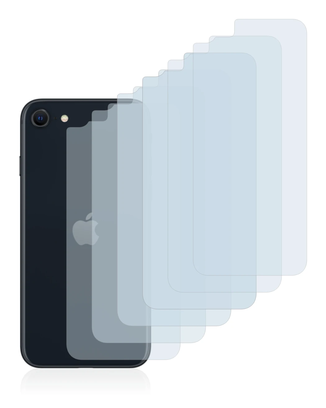 Image of the device Apple iPhone SE 3 2022 (Back) with a wide variety of screen protectors.