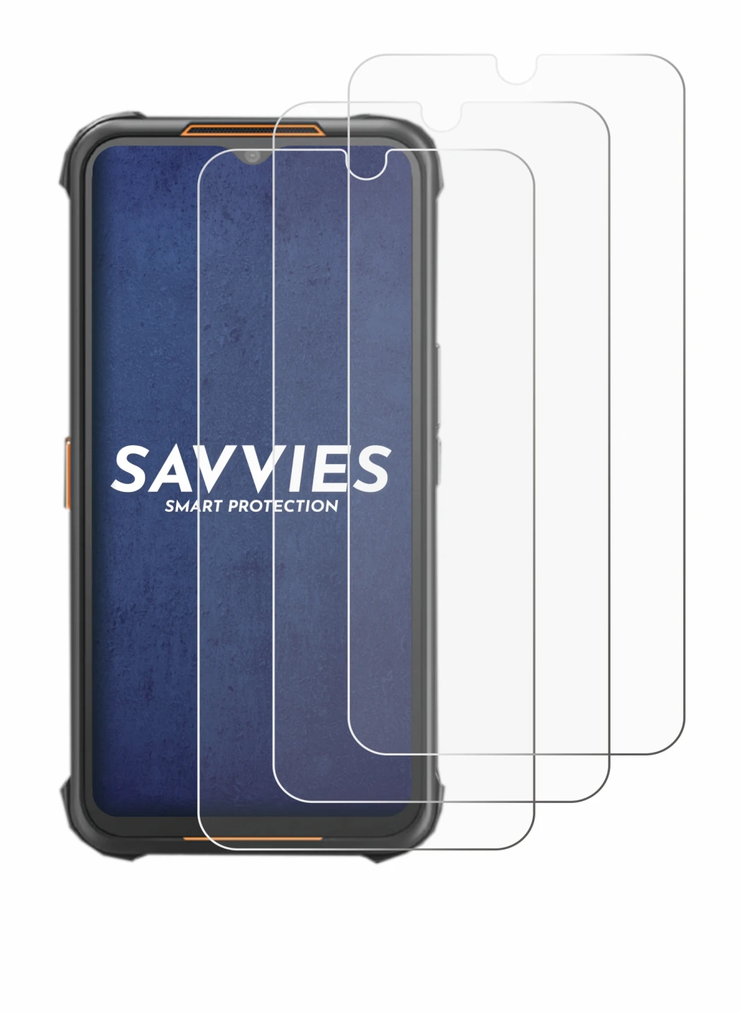 Image of the device AGM H5 with a wide variety of screen protectors.