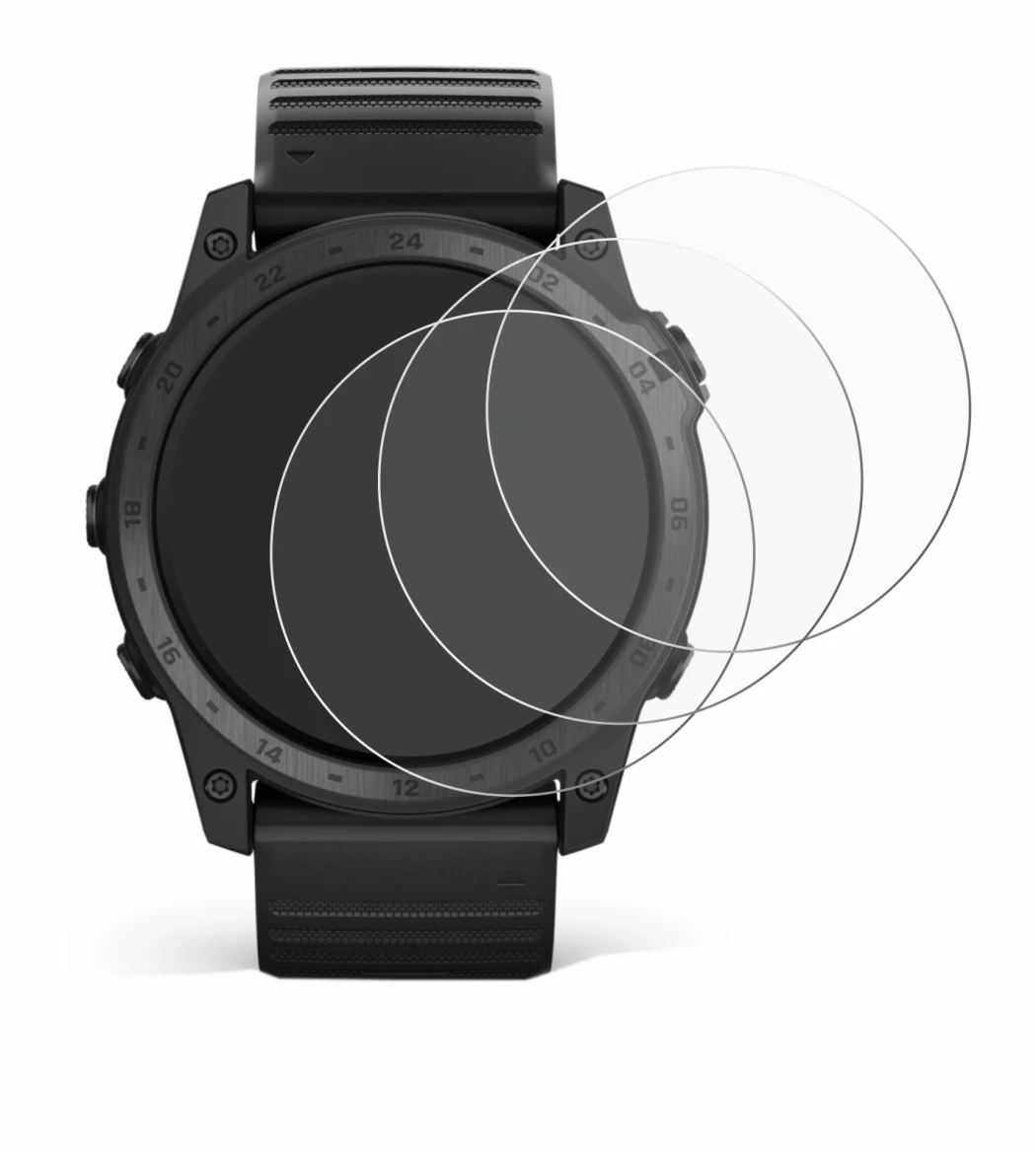 Image of the device Garmin Tactix 7 Pro with a wide variety of screen protectors.