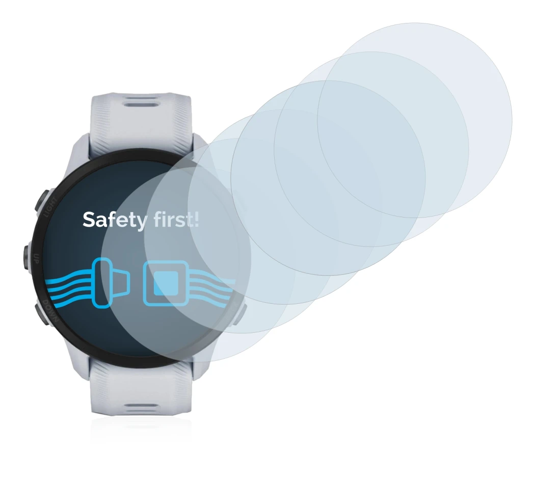 Image of the device Garmin Forerunner 955 Solar with a wide variety of screen protectors.