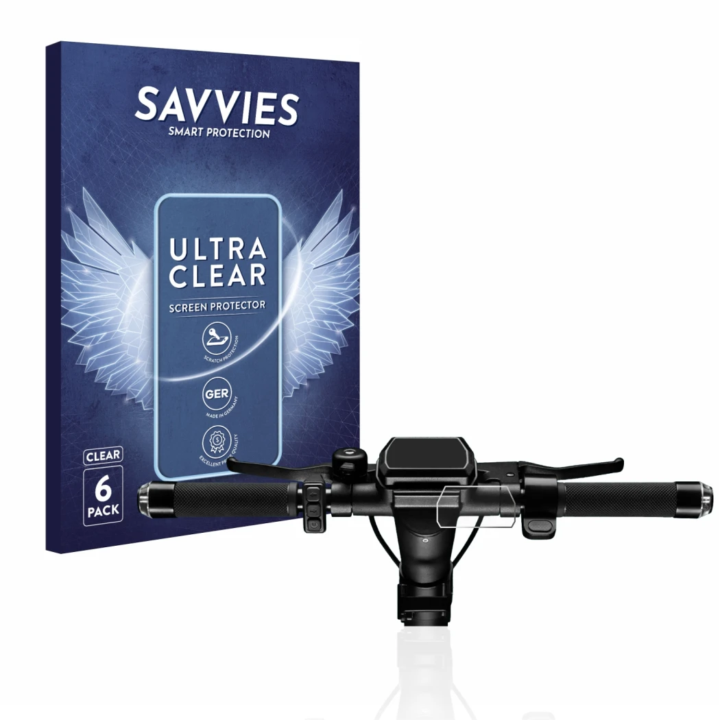 Front side of a product packaging with the brand logo Savvies. Next to it is the device SoFlow SO4 Pro (2nd Gen.) shown with t