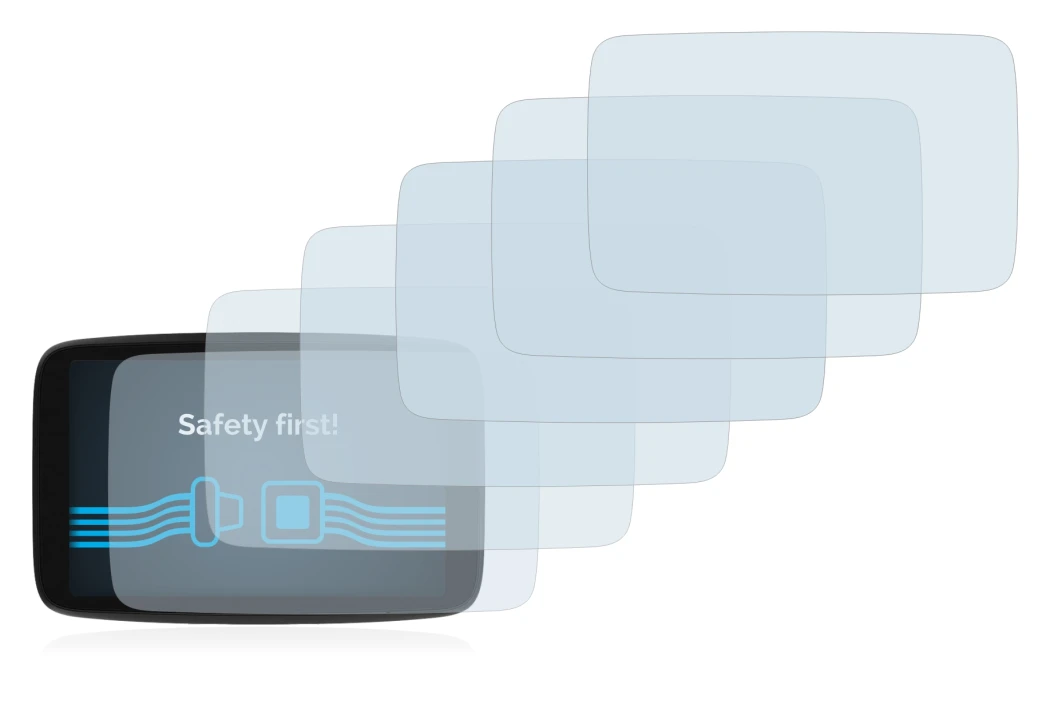 Image of the device TomTom GO Camper Max with a wide variety of screen protectors.