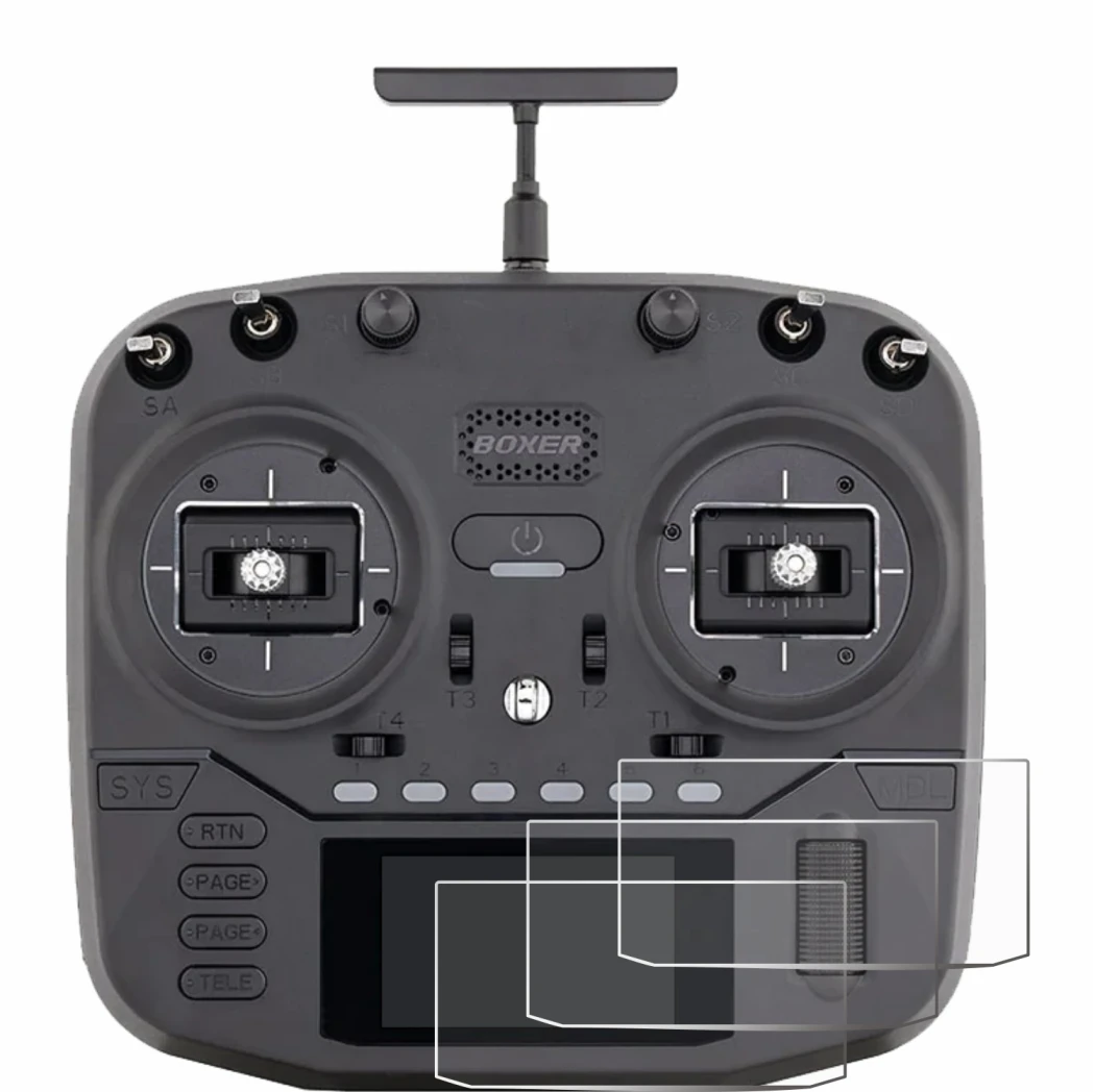 Image of the device Radiomaster Boxer with a wide variety of screen protectors.