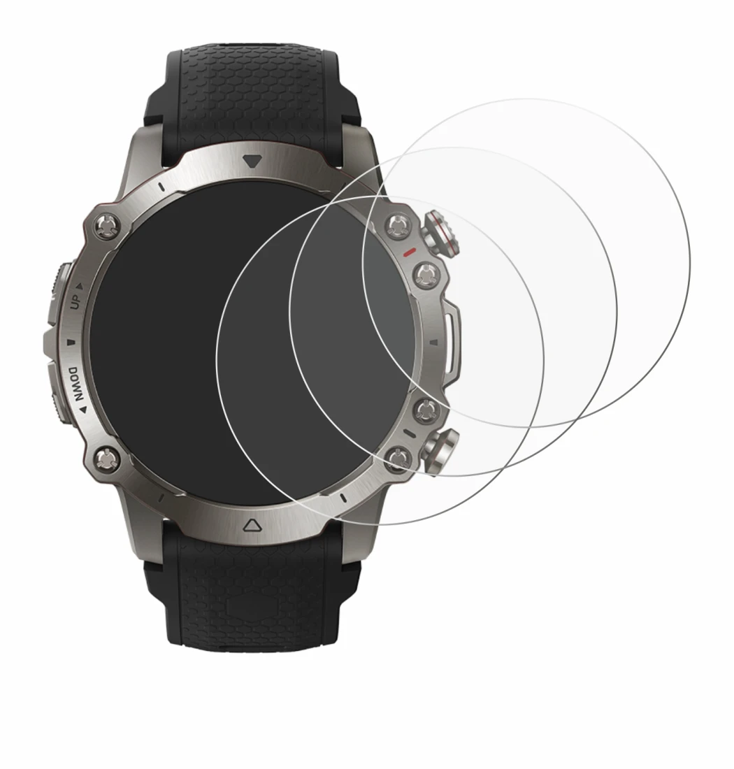 Image of the device Huami Amazfit Falcon with a wide variety of screen protectors.