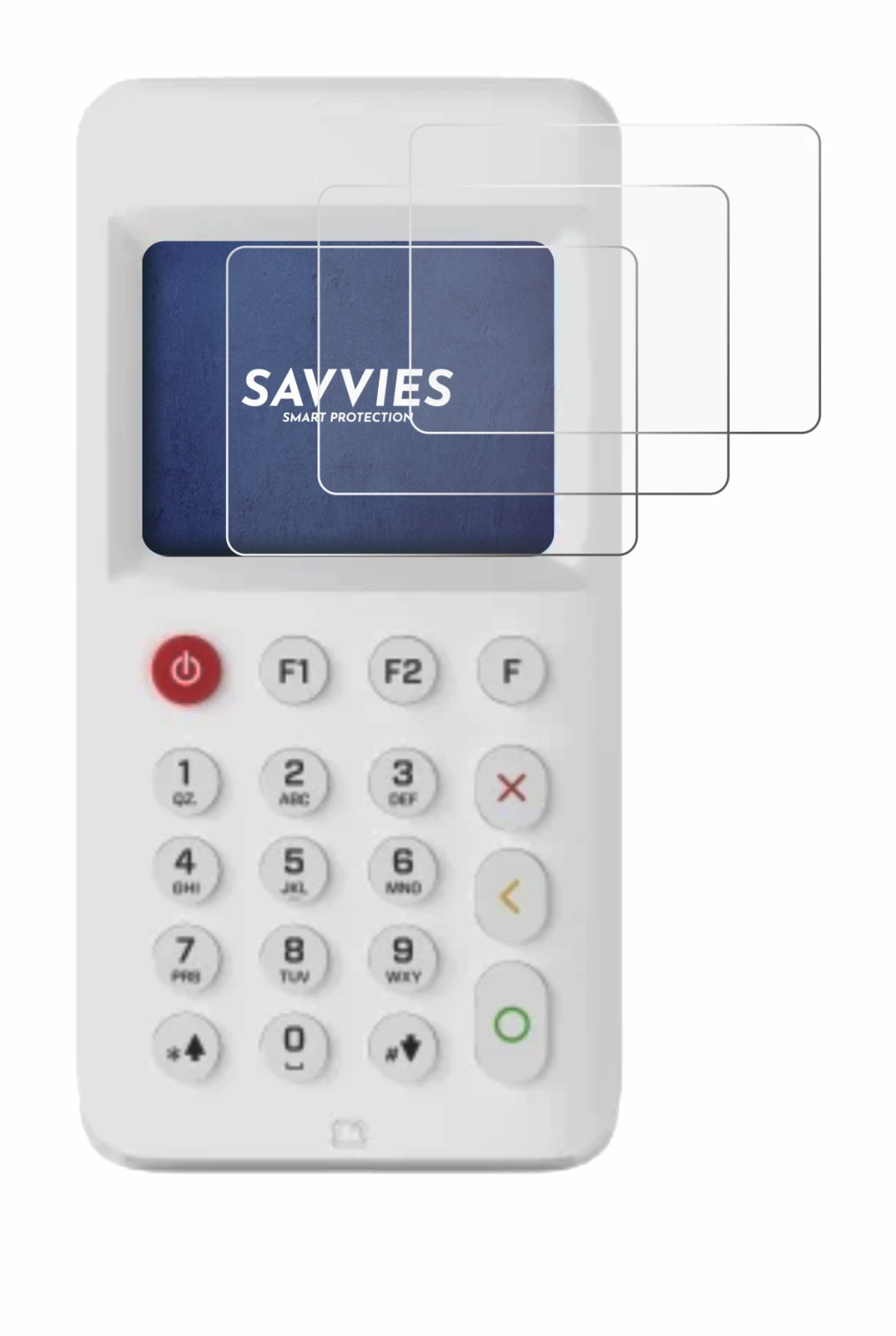 Image of the device myPOS Go 2 with a wide variety of screen protectors.