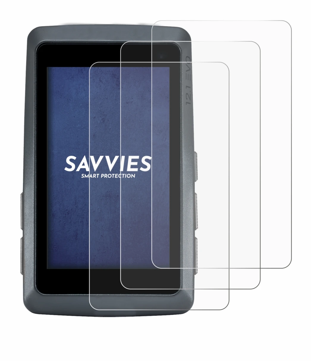 Image of the device Sigma ROX 12.1 EVO with a wide variety of screen protectors.
