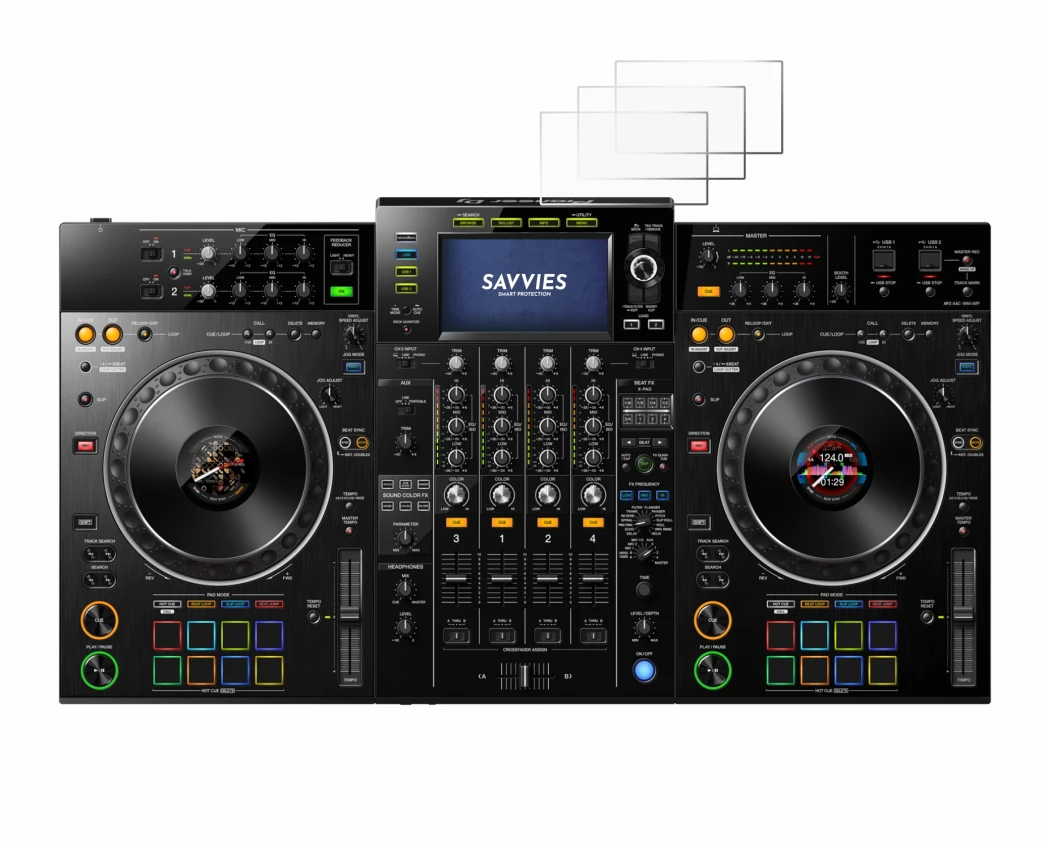 Image of the device Pioneer XDJ -XZ with a wide variety of screen protectors.