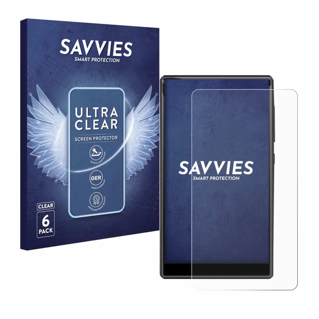 Front side of a product packaging with the brand logo Savvies. Next to it is the device innioasis G1-80G shown with the corres