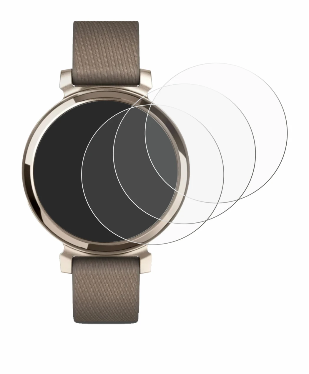 Image of the device Garmin Lily 2 with a wide variety of screen protectors.