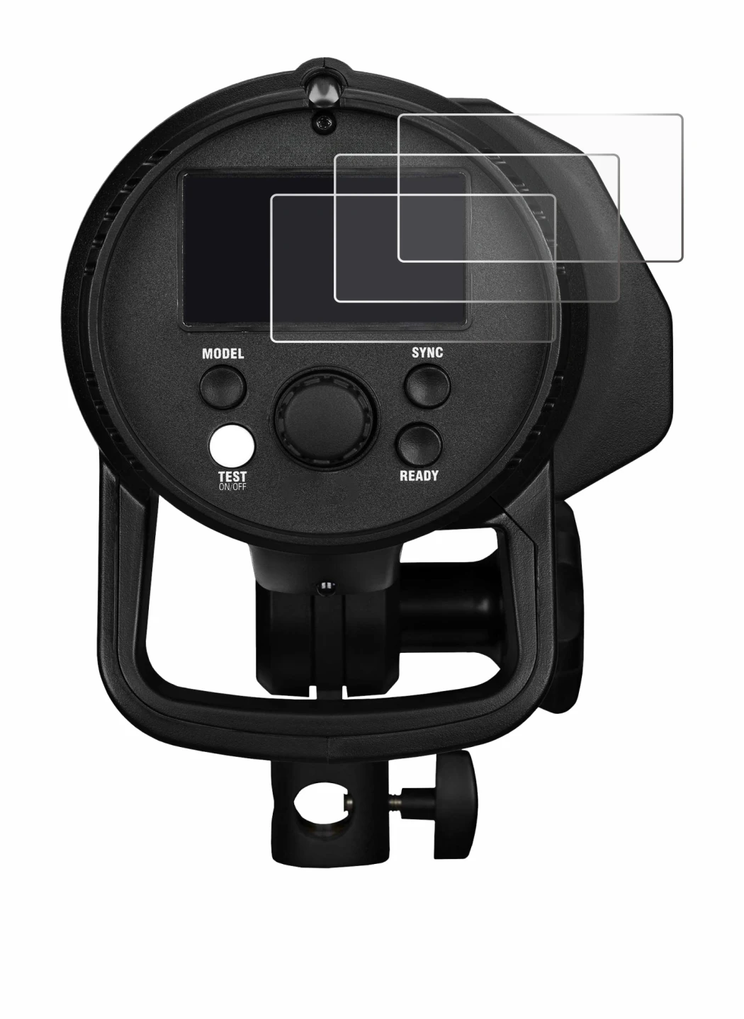 Image of the device Profoto B1X with a wide variety of screen protectors.