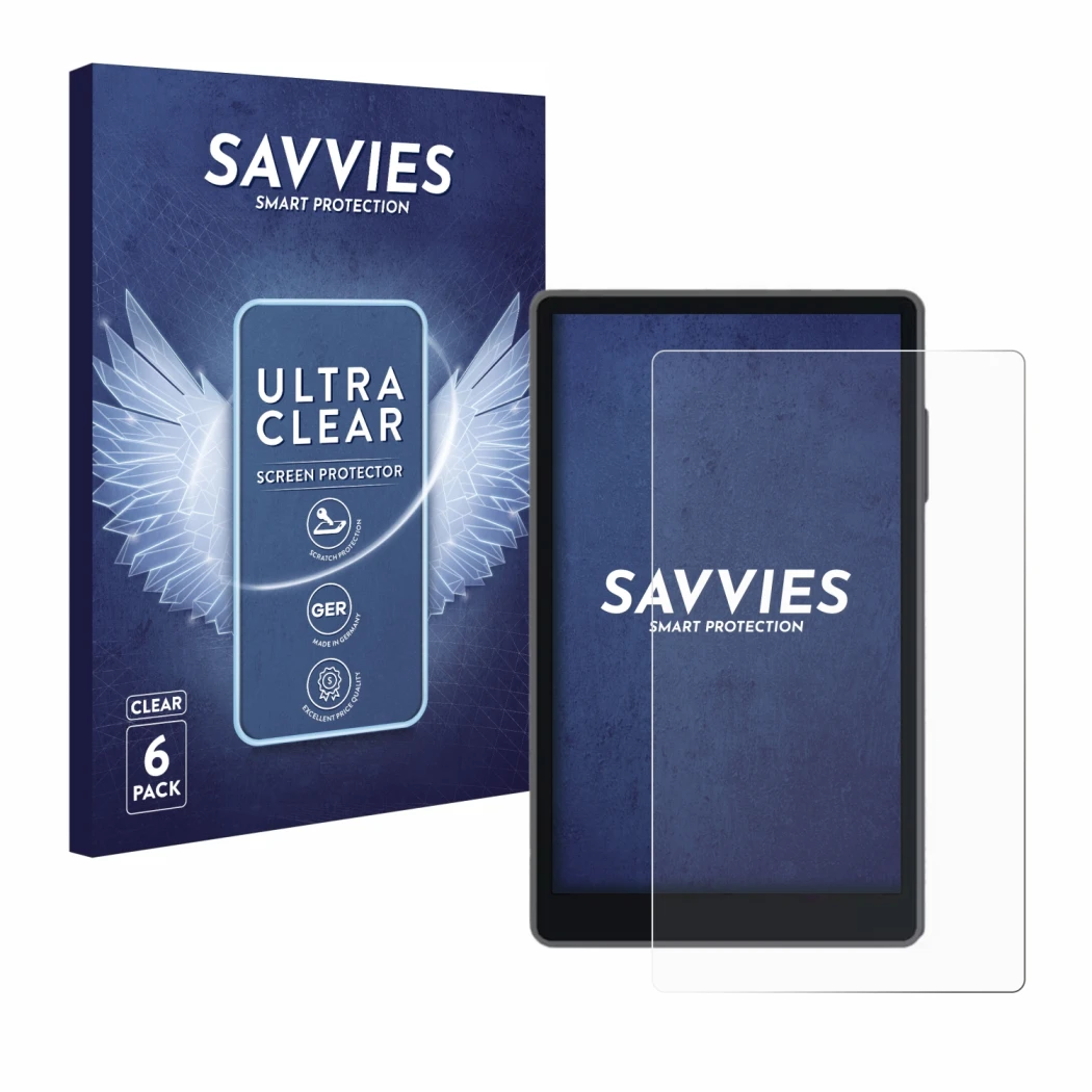 Front side of a product packaging with the brand logo Savvies. Next to it is the device Keystone 3 Pro shown with the correspo