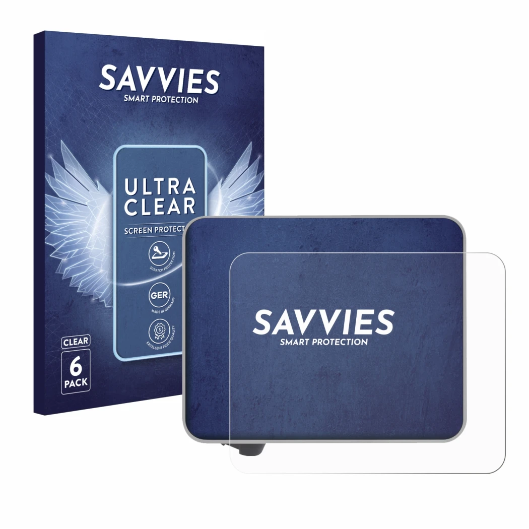 Front side of a product packaging with the brand logo Savvies. Next to it is the device Bambu Lab A1 3D Printer shown with the