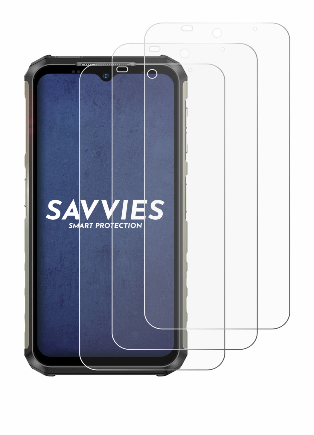 Image of the device Ulefone Armor 22 with a wide variety of screen protectors.
