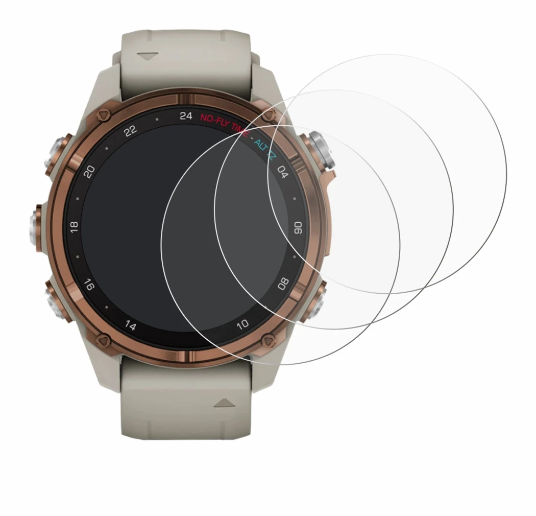 Image of the device Garmin Descent Mk3 (43 mm) with a wide variety of screen protectors.