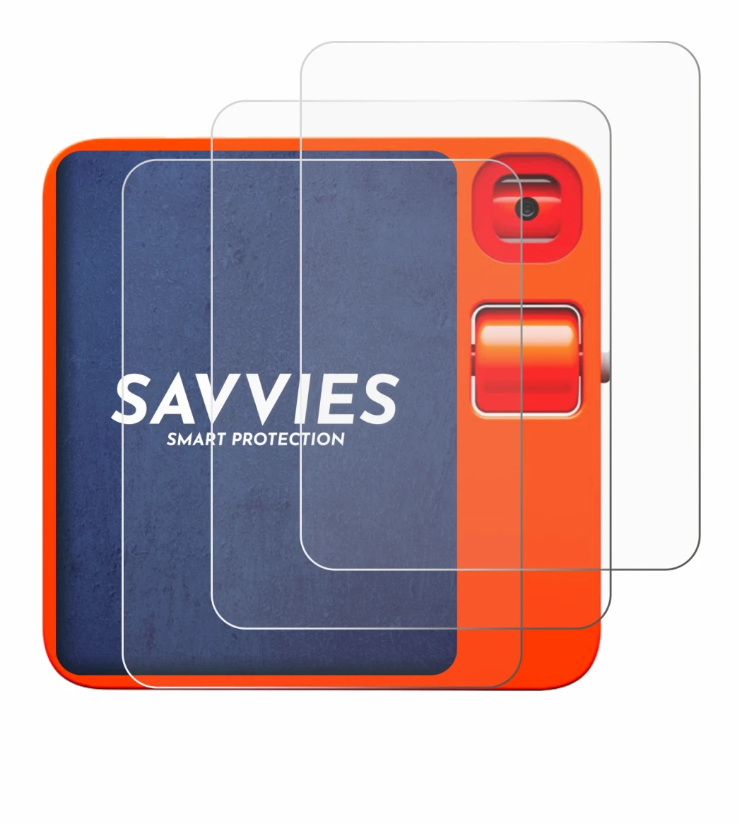 Image of the device rabbit r1 with a wide variety of screen protectors.