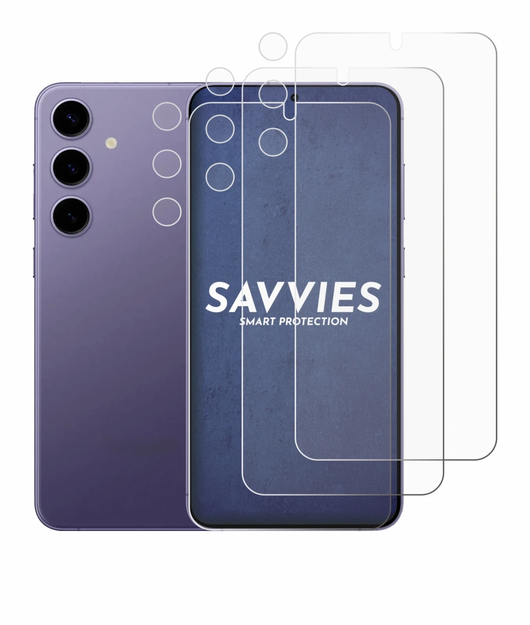 Image of the device Samsung Galaxy S24 Plus (Front+Camera) with a wide variety of screen protectors.