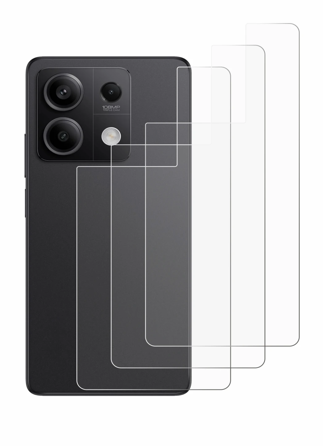 Image of the device Xiaomi Redmi Note 13 Pro 5G (Back) with a wide variety of screen protectors.