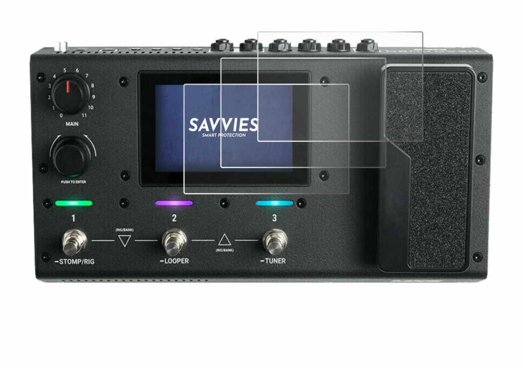 Image of the device Headrush MX5 with a wide variety of screen protectors.