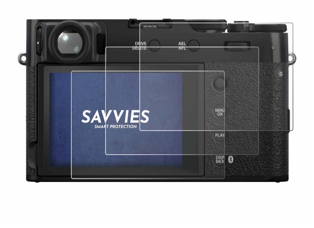 Image of the device Fujifilm X100VI with a wide variety of screen protectors.