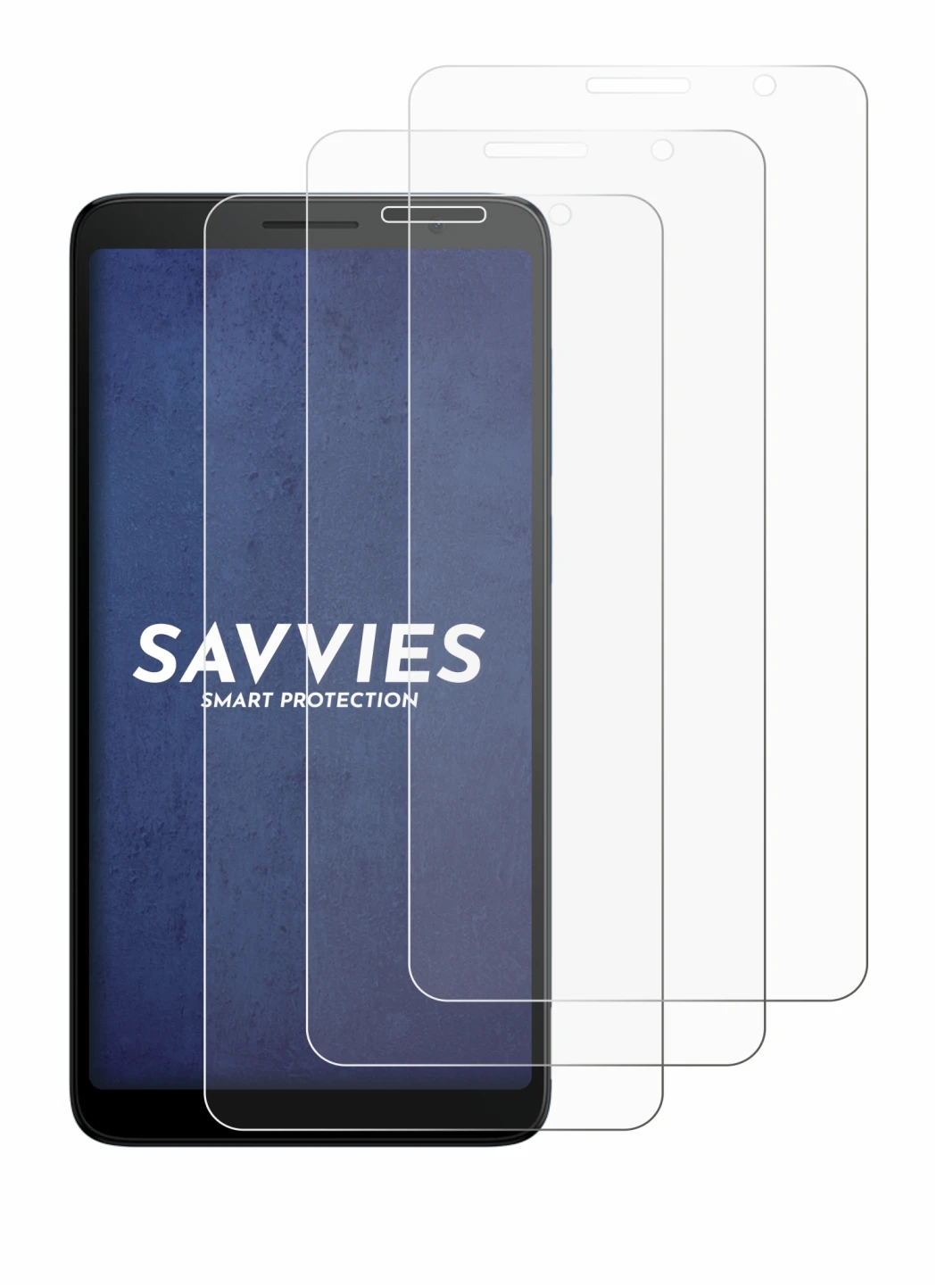 Image of the device TCL 501 with a wide variety of screen protectors.