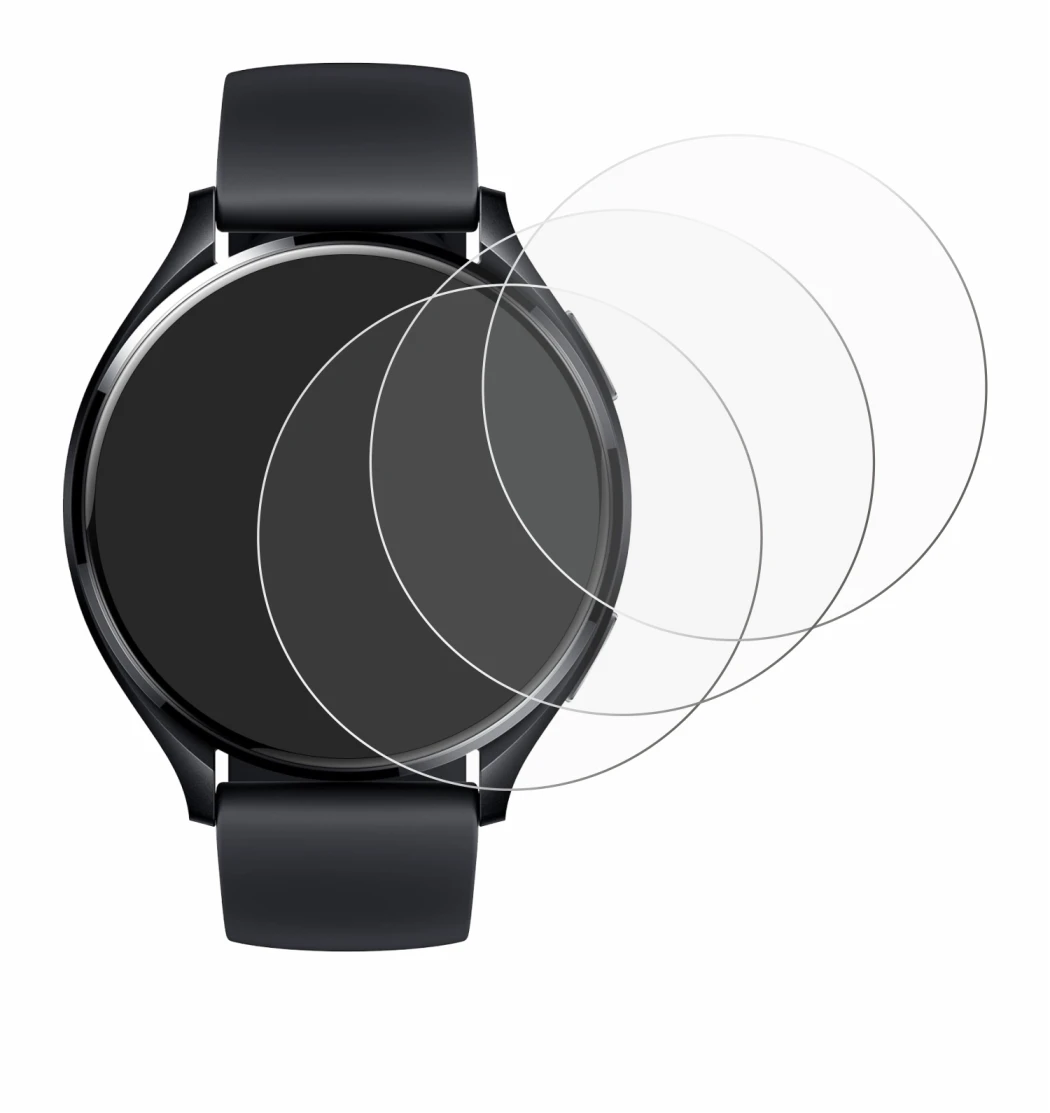 Image of the device Xiaomi Watch 2 with a wide variety of screen protectors.