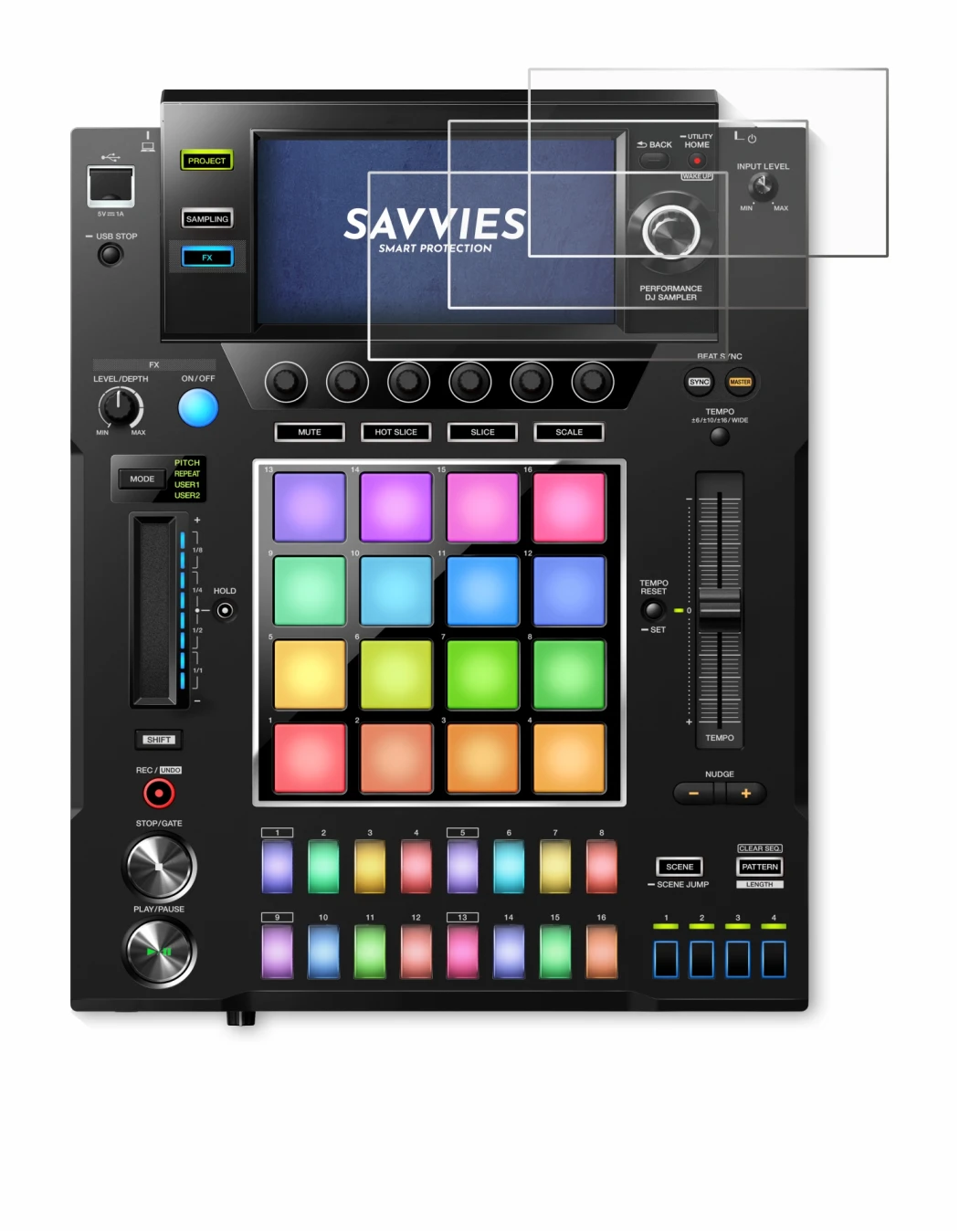 Image of the device Pioneer DJS -1000 with a wide variety of screen protectors.