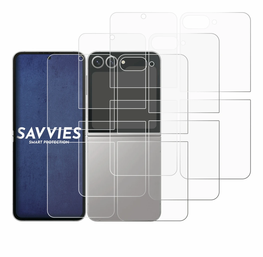 Image of the device Samsung Galaxy Z Flip 6 (Front+Back) with a wide variety of screen protectors.
