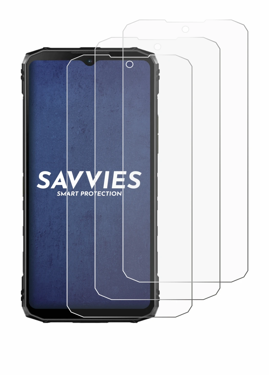 Image of the device Doogee Blade 10 Ultra with a wide variety of screen protectors.